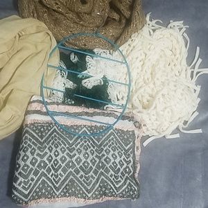Five scarves with ring hanger